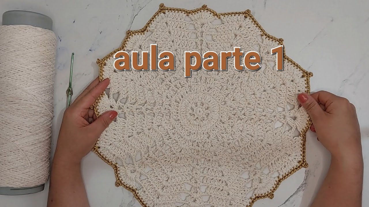 Vídeo aula parte1/ SOUSPLAT FOLHA #crochet #aulagratuita 