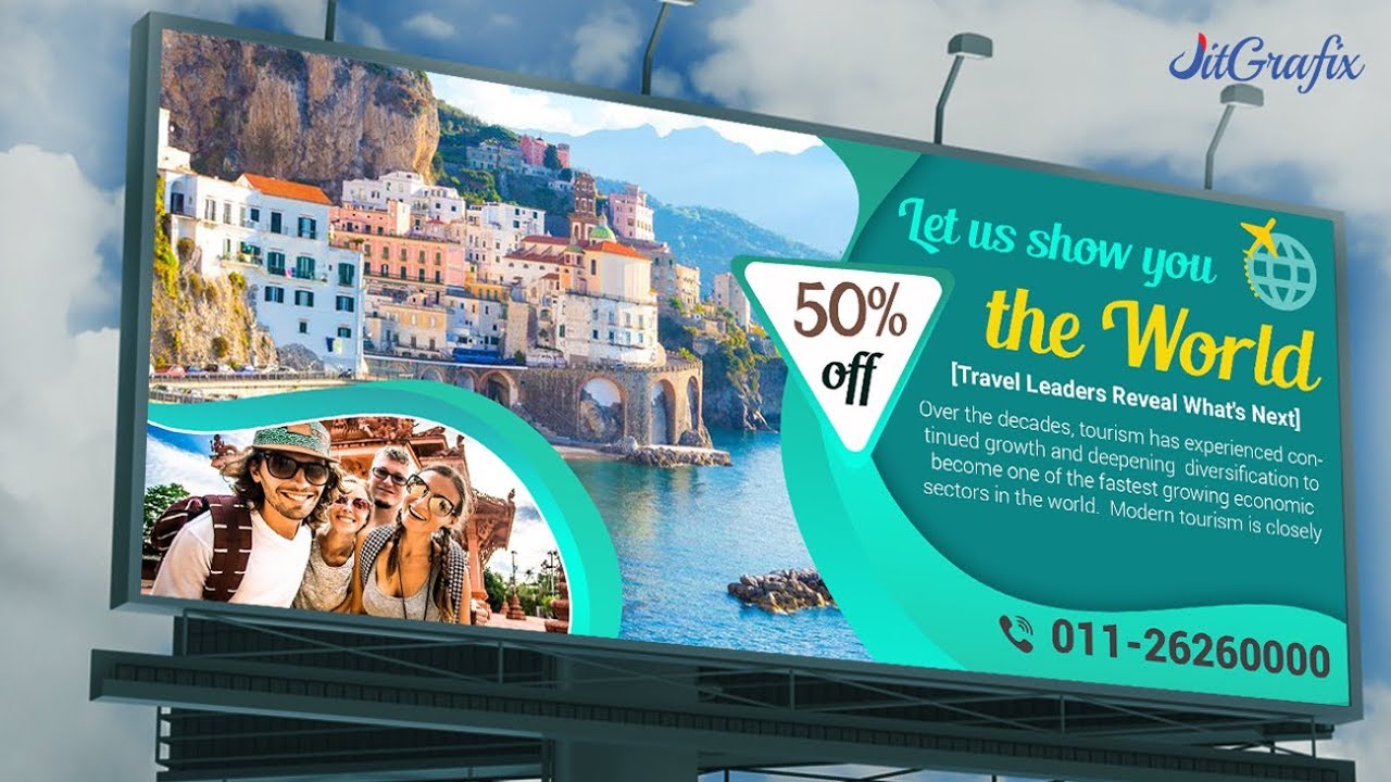 Billboard Design ideas in Photoshop 2019 |  Flex Banner Design & Tourist Banner tutorial