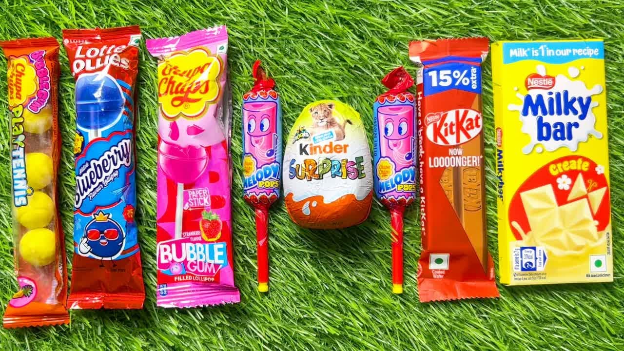 “Kinder Surprise, Chupa Chups, Lollipops, KitKat & More ! 🍬 Satisfying Crunch & Pop Sounds! 🎧✨”
