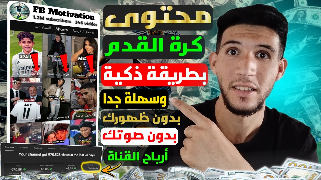 هكذا أنشأت محتوى كرة القدم يحقق ملايين المشاهدات وآلاف الدولارات فقط بالهاتف (مقبول 100%)