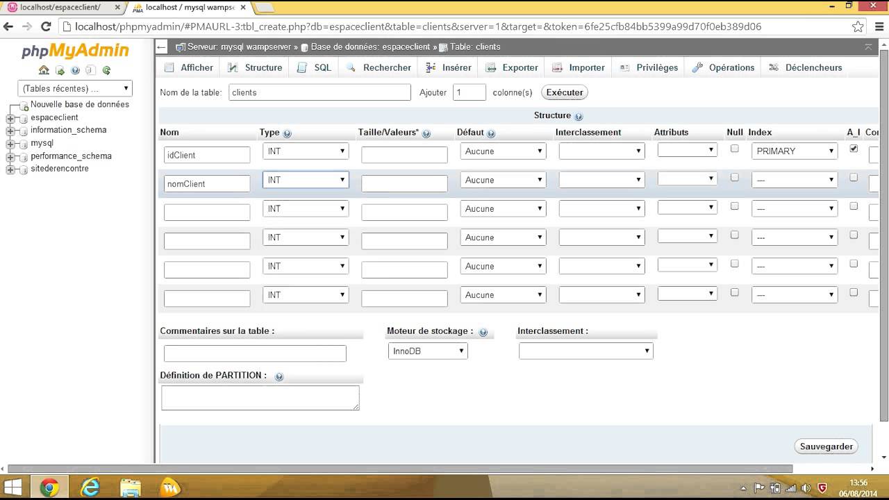 Créer une base de donnée avec PhpMyAdmin