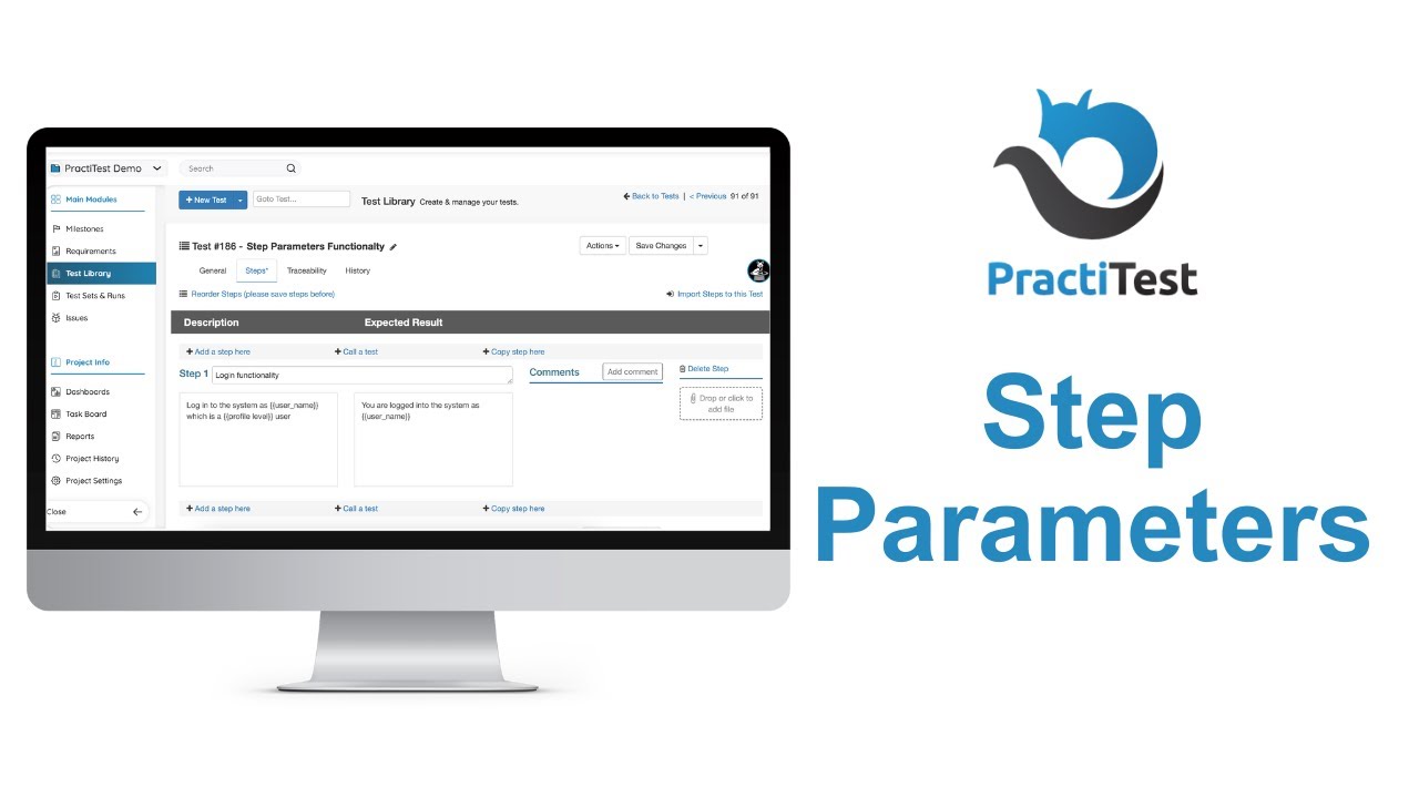 PractiTest Step Parameters Tutorial