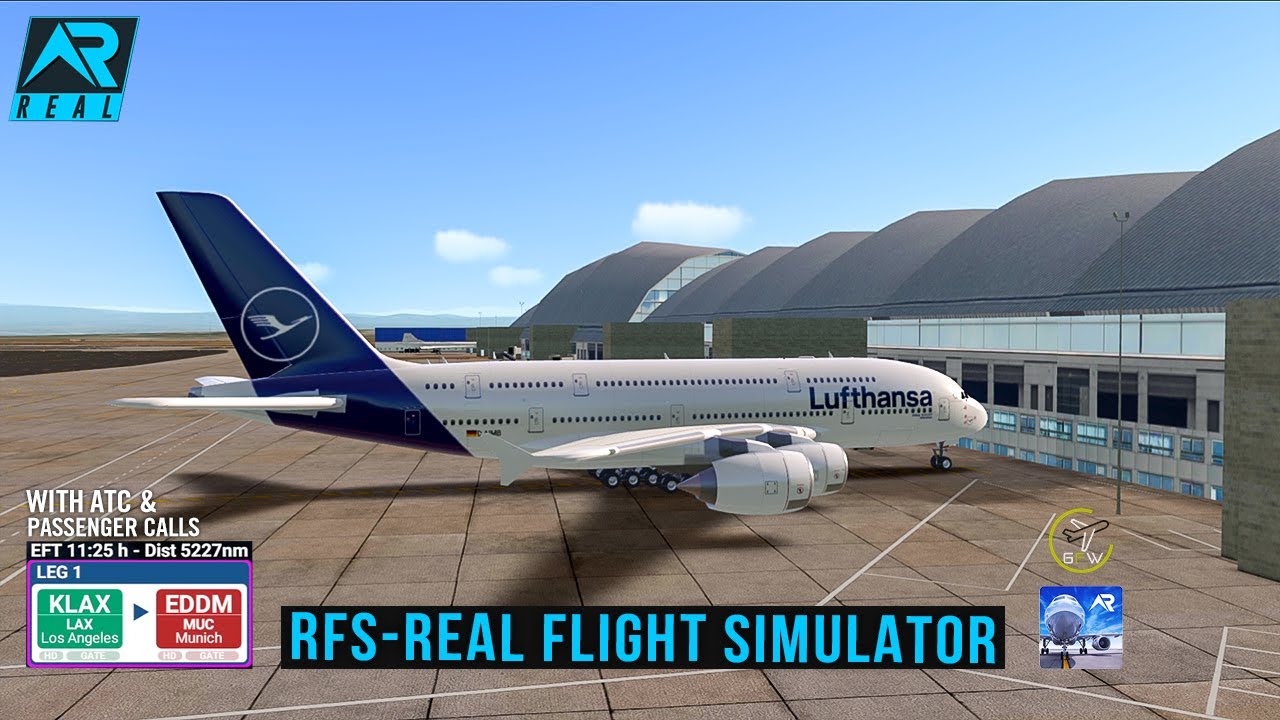 RFS - Real Flight Simulator- Los Angeles to Munich ||Full Flight||A380||Lufthansa||FullHD||RealRoute