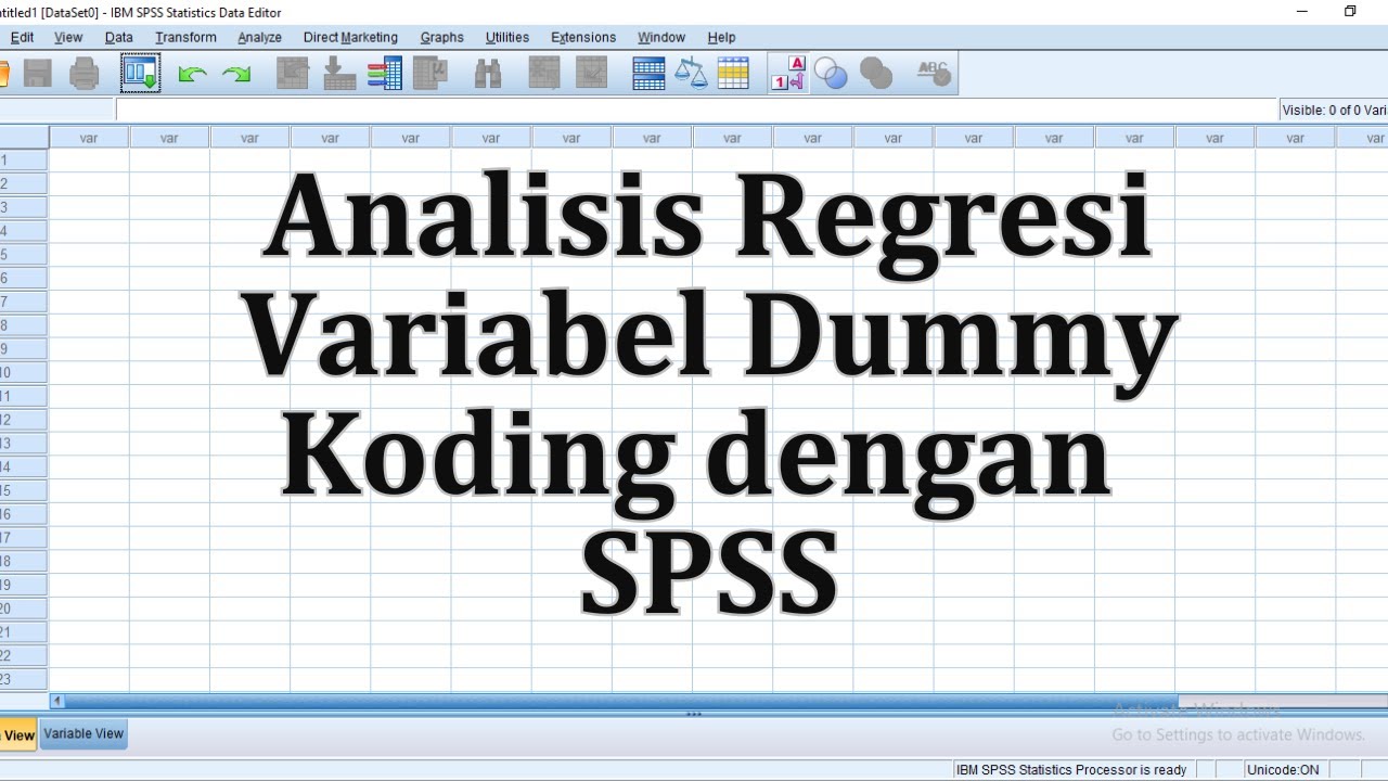 Analisis Regresi Variabel Dummy Koding dengan SPSS