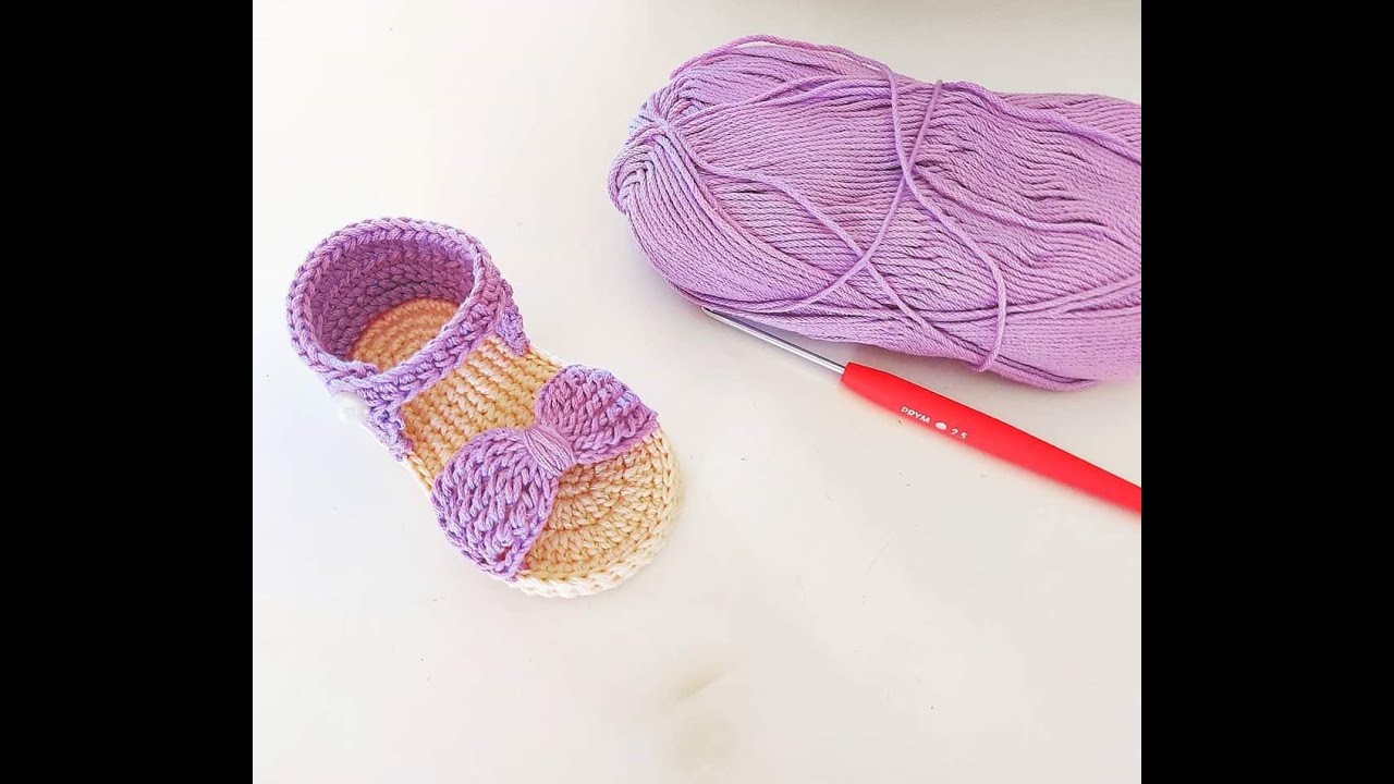SANDALIAS A CROCHET  O GANCHILLO PARA BEBE - PASO A PASO - MODELO LYLY - 0 A 3 MESES
