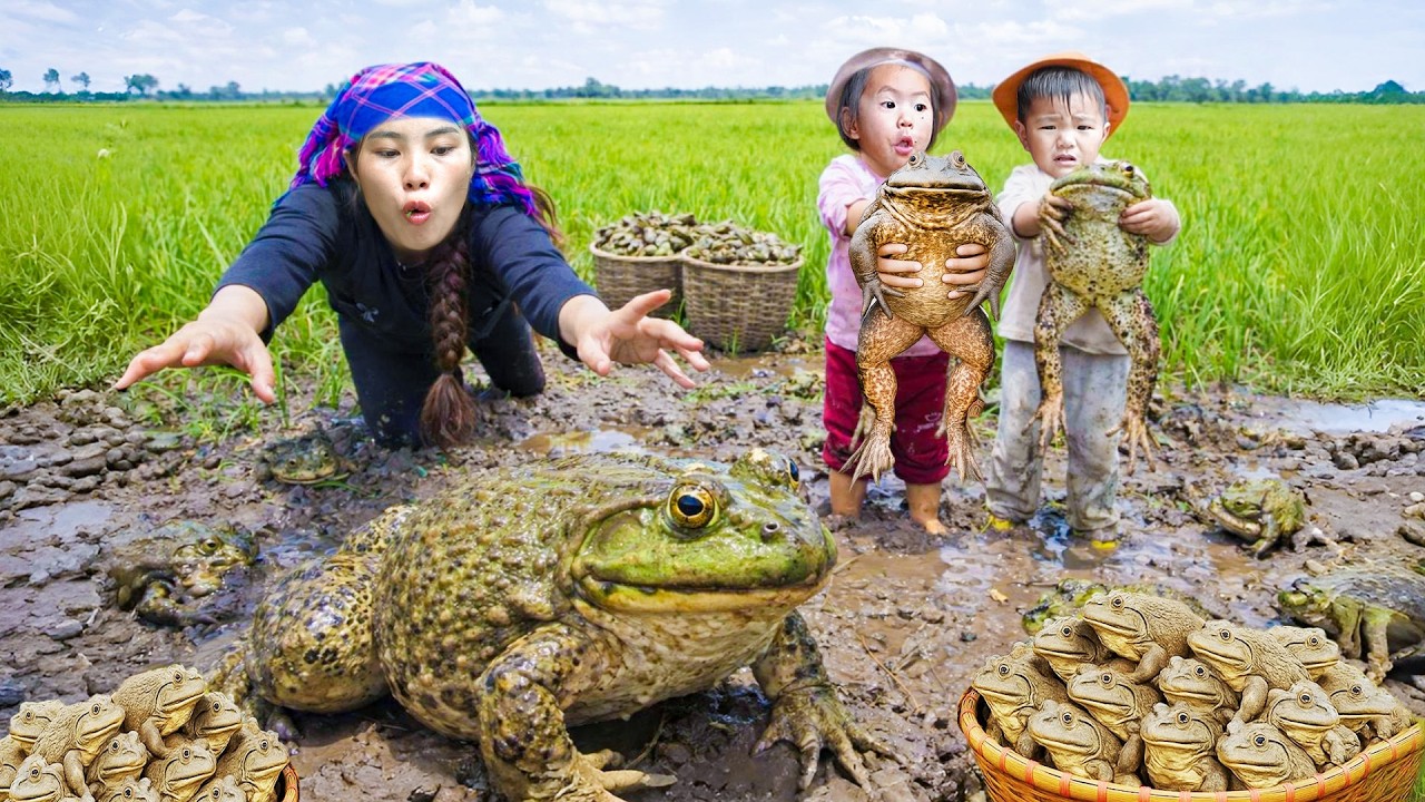 Catching giant frogs, trapping fish to sell at the market, and cooking noodles for my young son