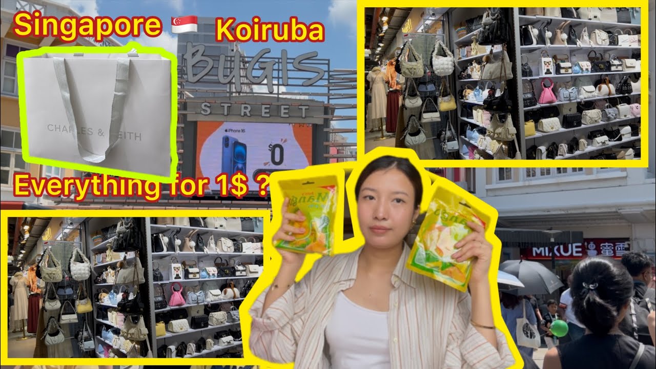 Singapore Vlog-2 // Bugis Street//Rs 65 da shopping twrkA // Charles and Keith dagi su Heels leirkA💗
