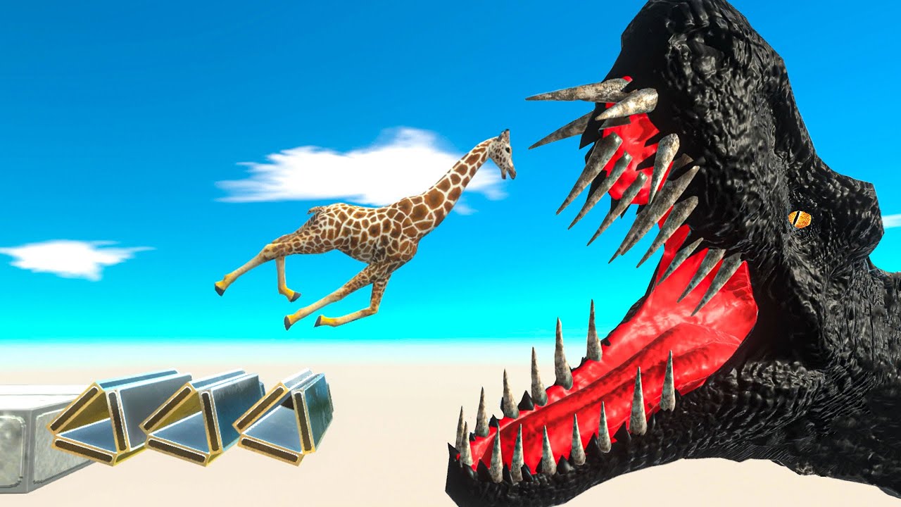 TRAP SPRINGBOARD Into The Mouth T-REX ► Animal Revolt Battle Simulator