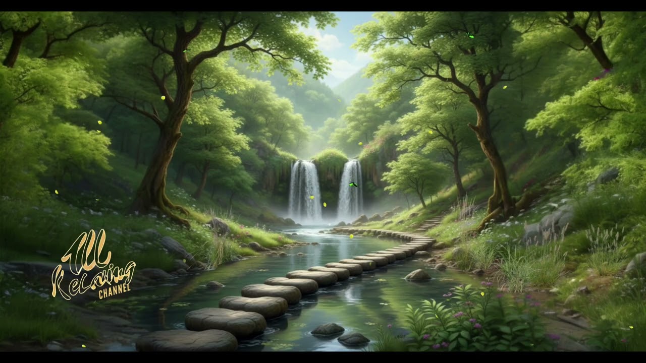 Meditative Melodies with Waterfalls and Birdsong | Relaxing Nature Playlist  Cascading Waterfalls