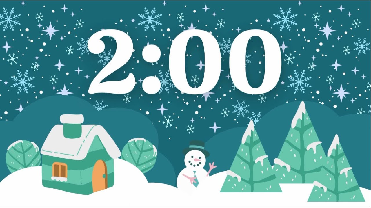 2 Minute Winter Timer with Soft Music and Chime ❄️🌨️