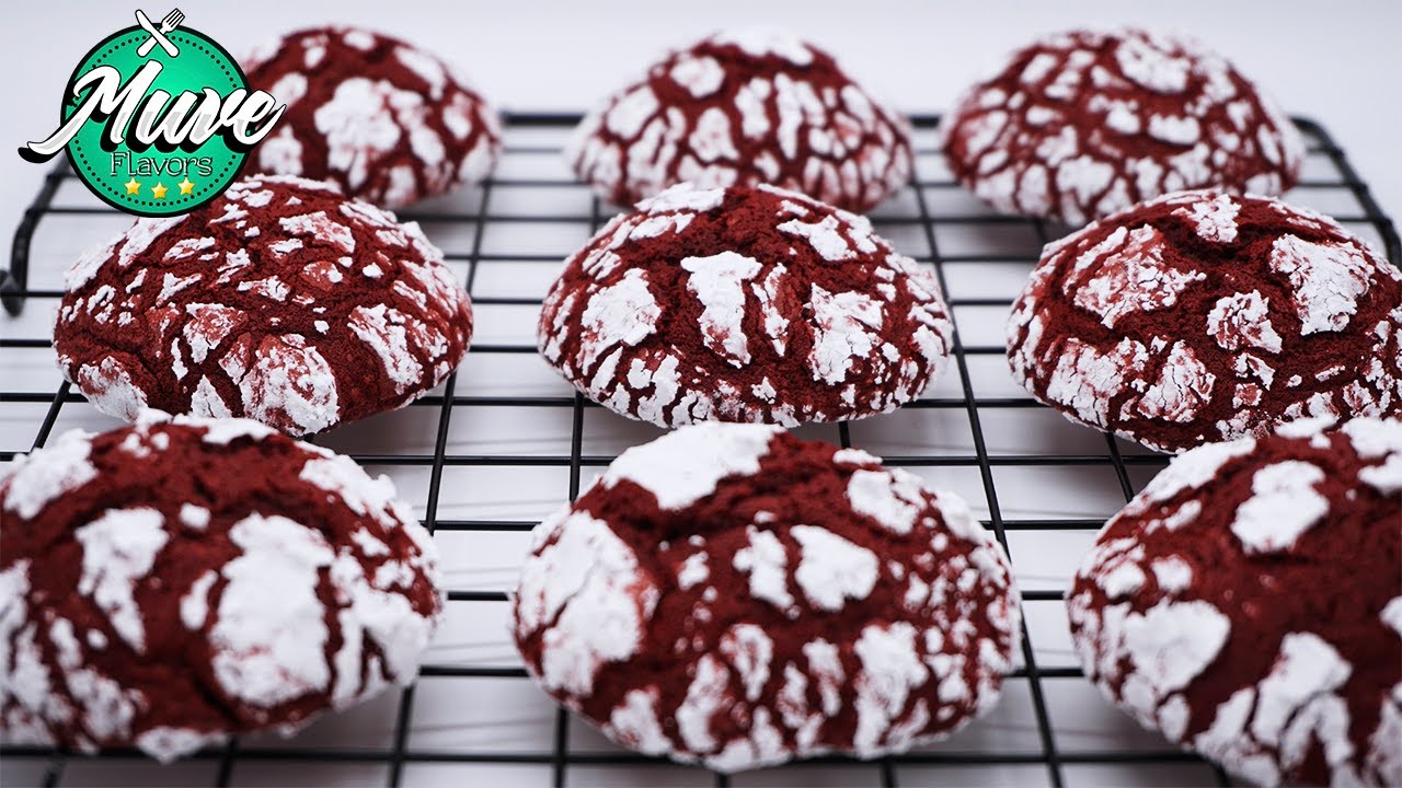 Galletas CRAQUELADAS RED VELVET muy deliciosas y sin mantequilla | Muve Flavors