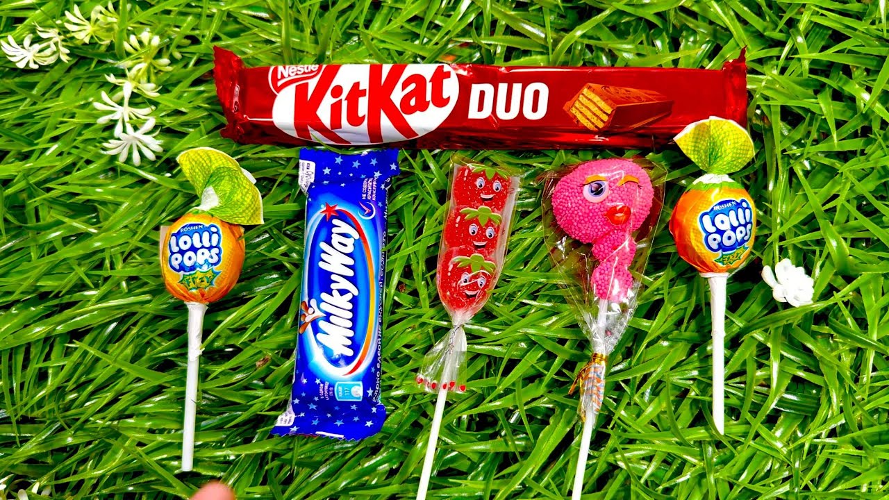 ASMR Chocolate & Candy Unwrapping Marathon • KitKat, Lollipops & Chupa Chups