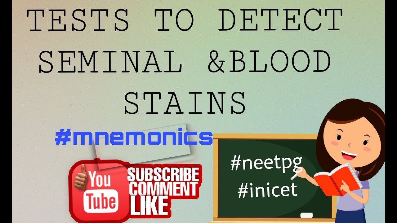 TESTS to detect seminal and blood stains#forensicmedicine