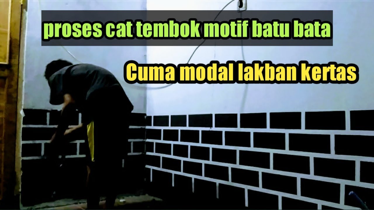 CARA CAT TEMBOK MOTIF BATU BATA