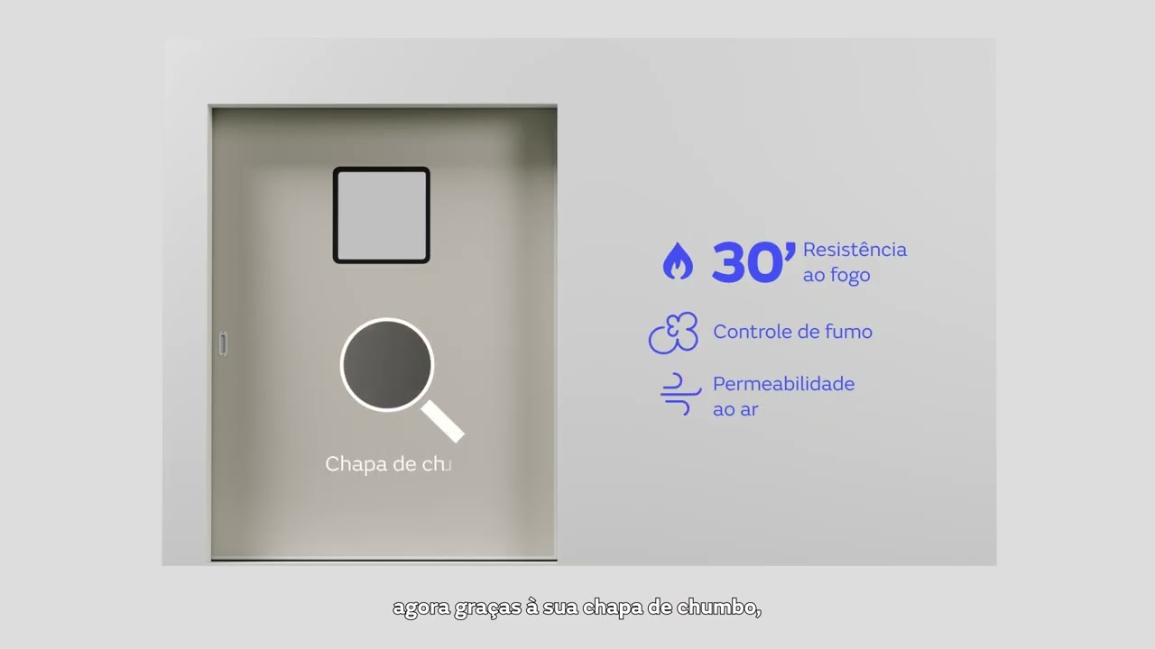 Porta hermética corta-fogo EI de chumbo