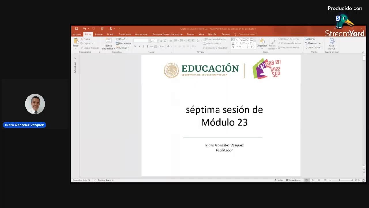 Séptima Sesión de espacio abierto con el asesor Isidro González Vázquez grupo M23C2G57-023