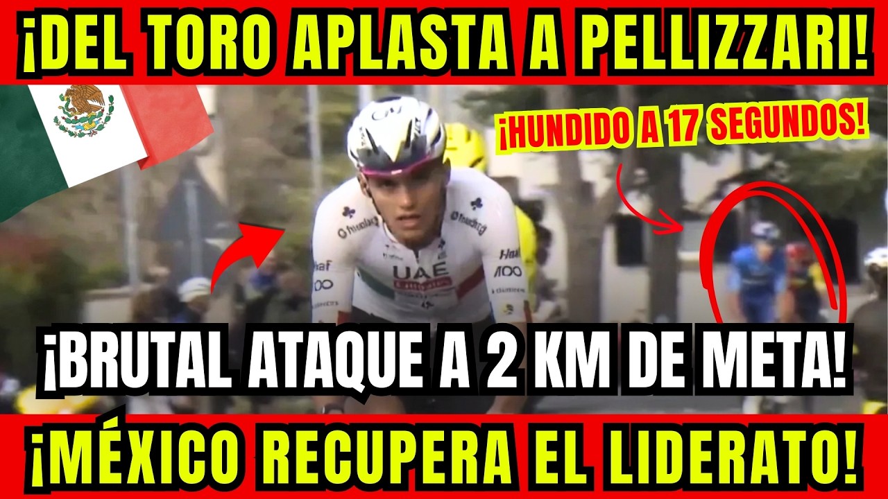 ¡ISAAC DEL TORO HUNDE A PELLIZZARI CON ATAQUE BRUTAL Y RECUPERA EL MAILLOT AZUL DE LA TIRRENO!