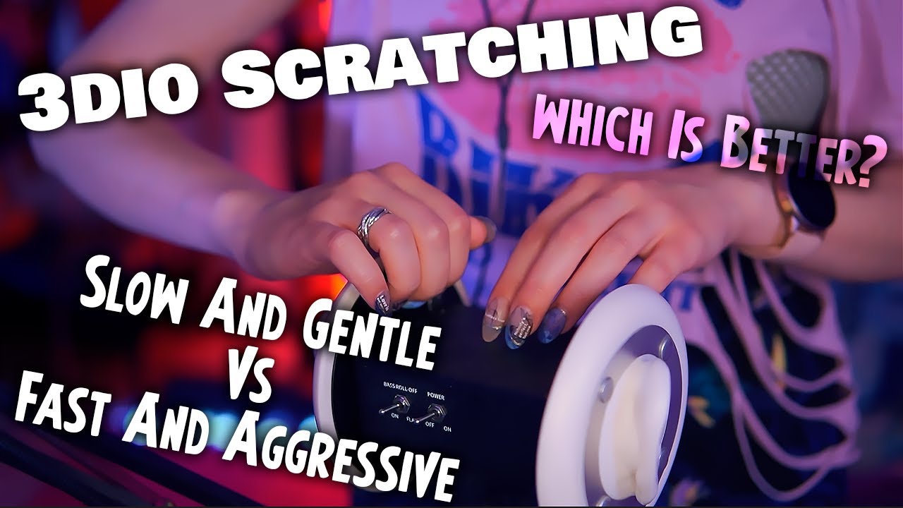 ASMR 3Dio Scratching ⚡ Slow and Gentle vs Fast and Aggressive ⚡ No Talking