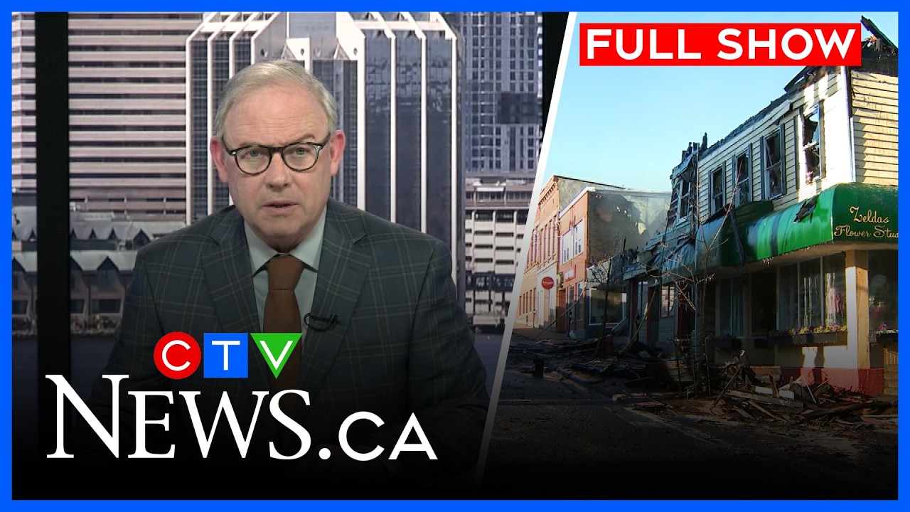 Пожар уничтожил предприятия в Нью-Глазго, Новая Шотландия. CTV News Atlantic, 9 апреля 2026 г.