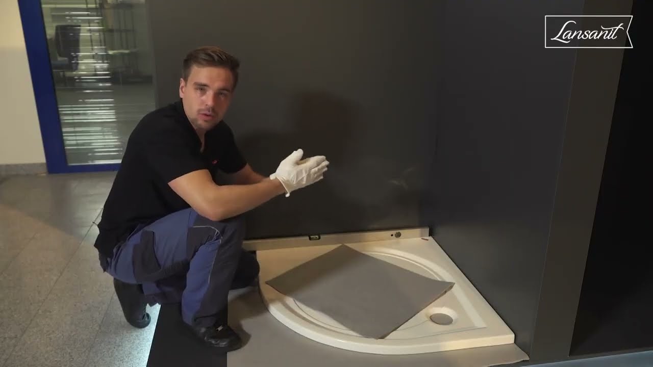 Lansanit | série Monte | instalace čtvrtkruhového sprchového koutu