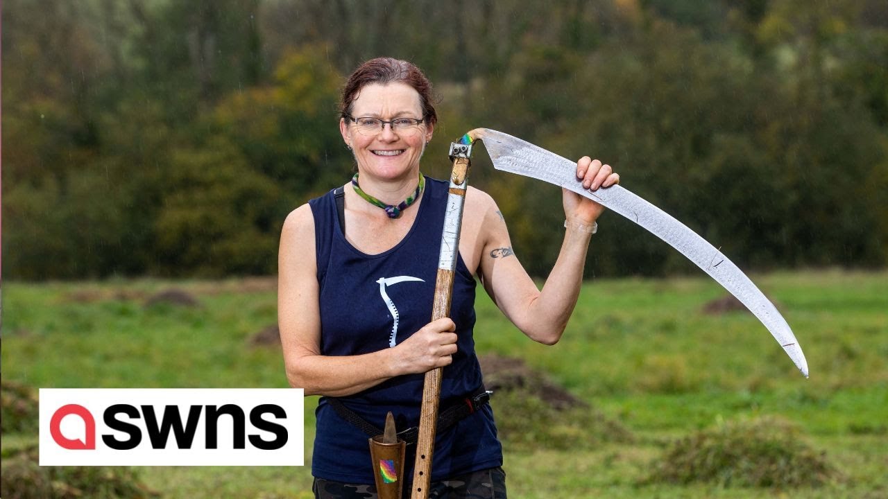 Woman lost four stone after taking up SCYTHING and then became UK champion | SWNS
