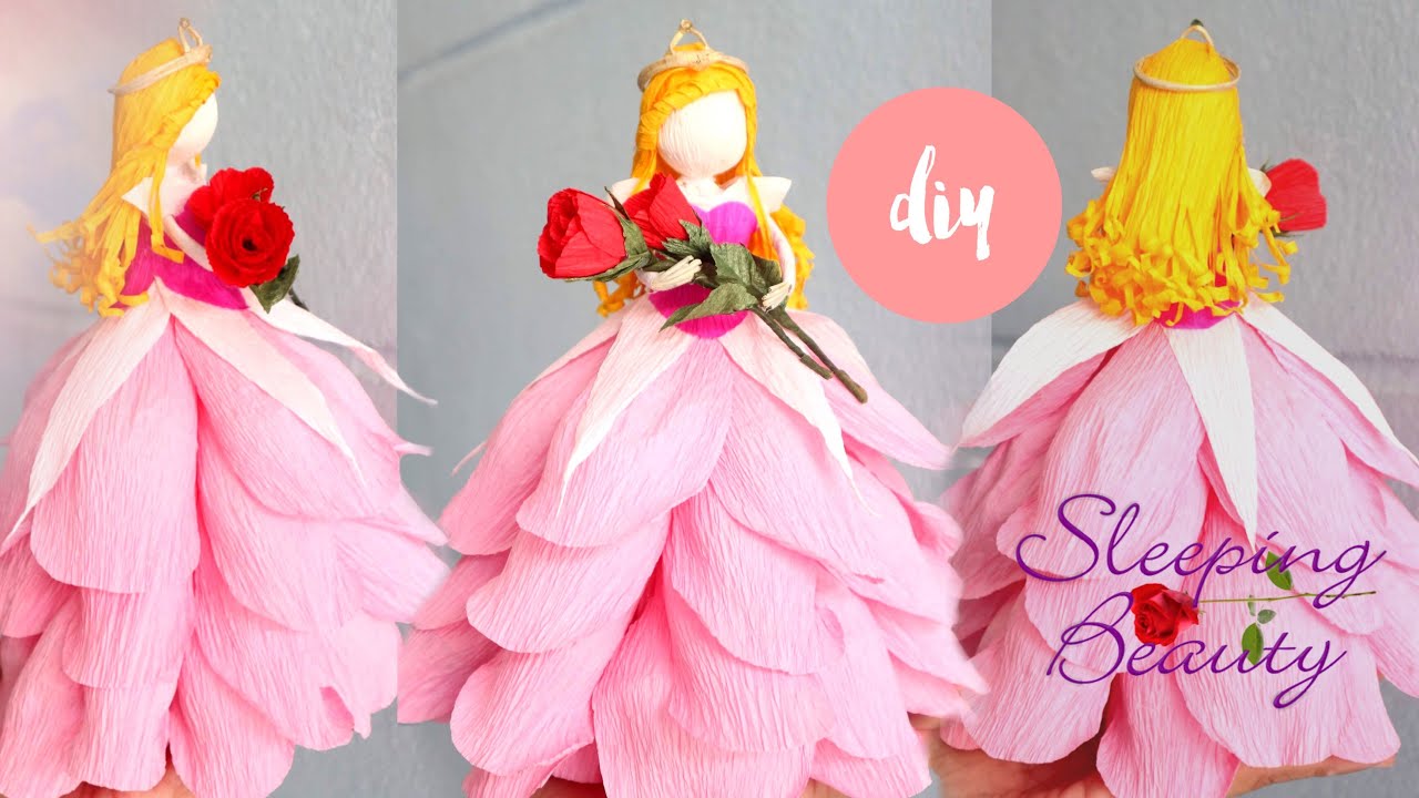 HOW TO MAKE A DOLL | Crepe Paper | Princess Aurora Disney