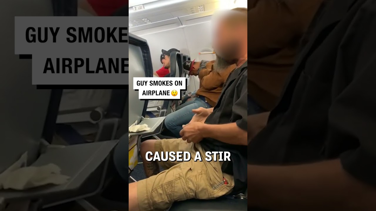 Guy lights up cigarette on airplane! 😱🚬  -  🎥 Viralhog