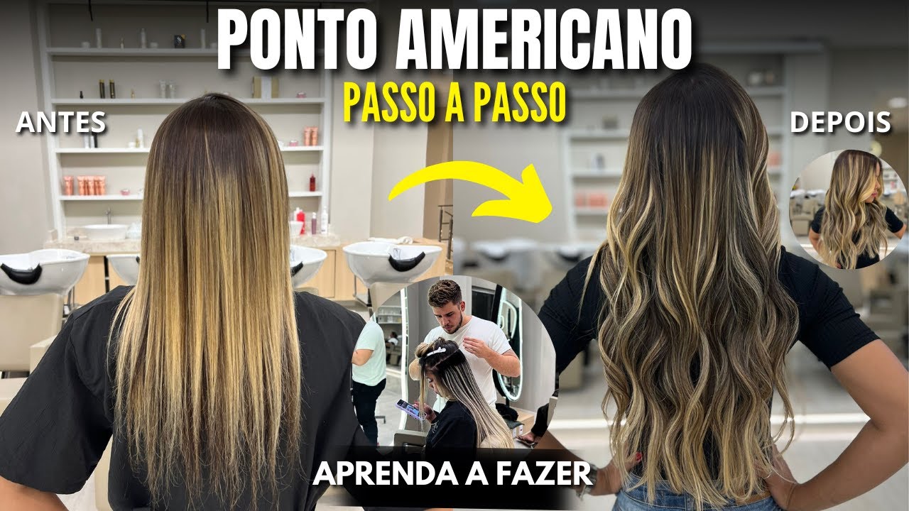 Como fazer MEGAHAIR PONTO AMERICANO passo a passo | Ponto Americano mega hair passo a passo