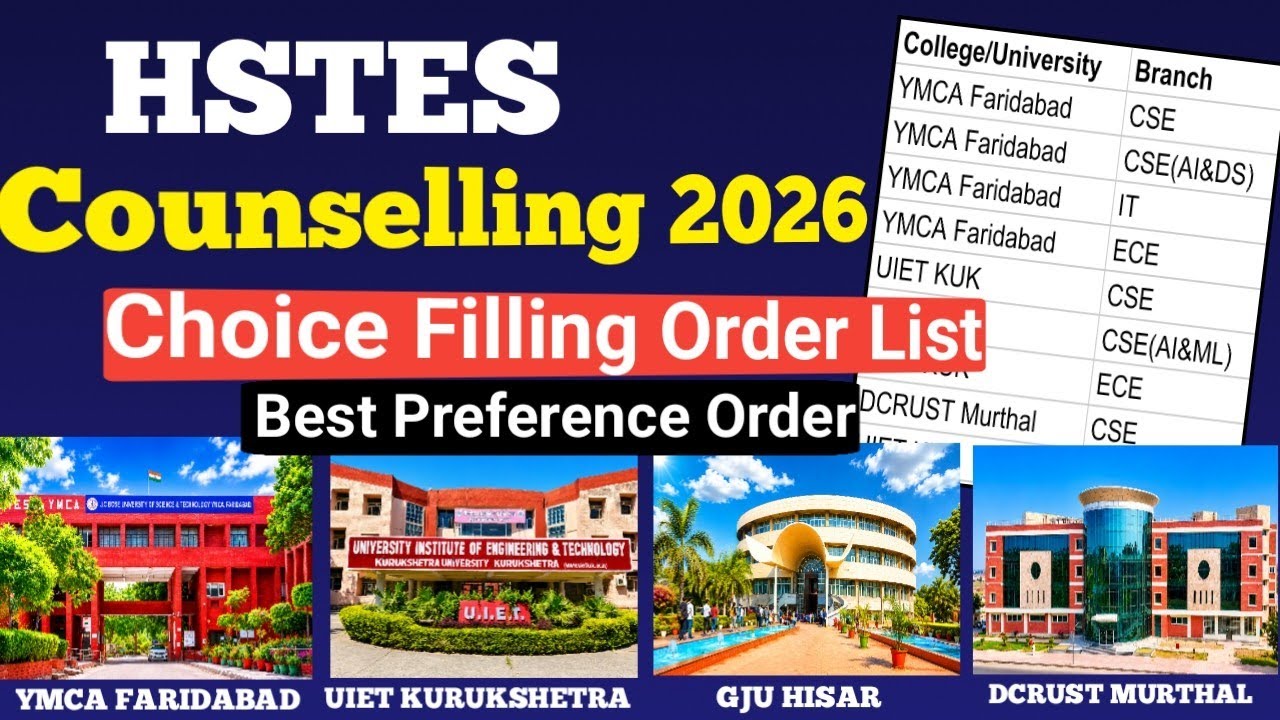 HSTES Counselling Choice Filling Order 2026: Best Preference Order For Govt. Colleges Don't Miss ❌⚠️