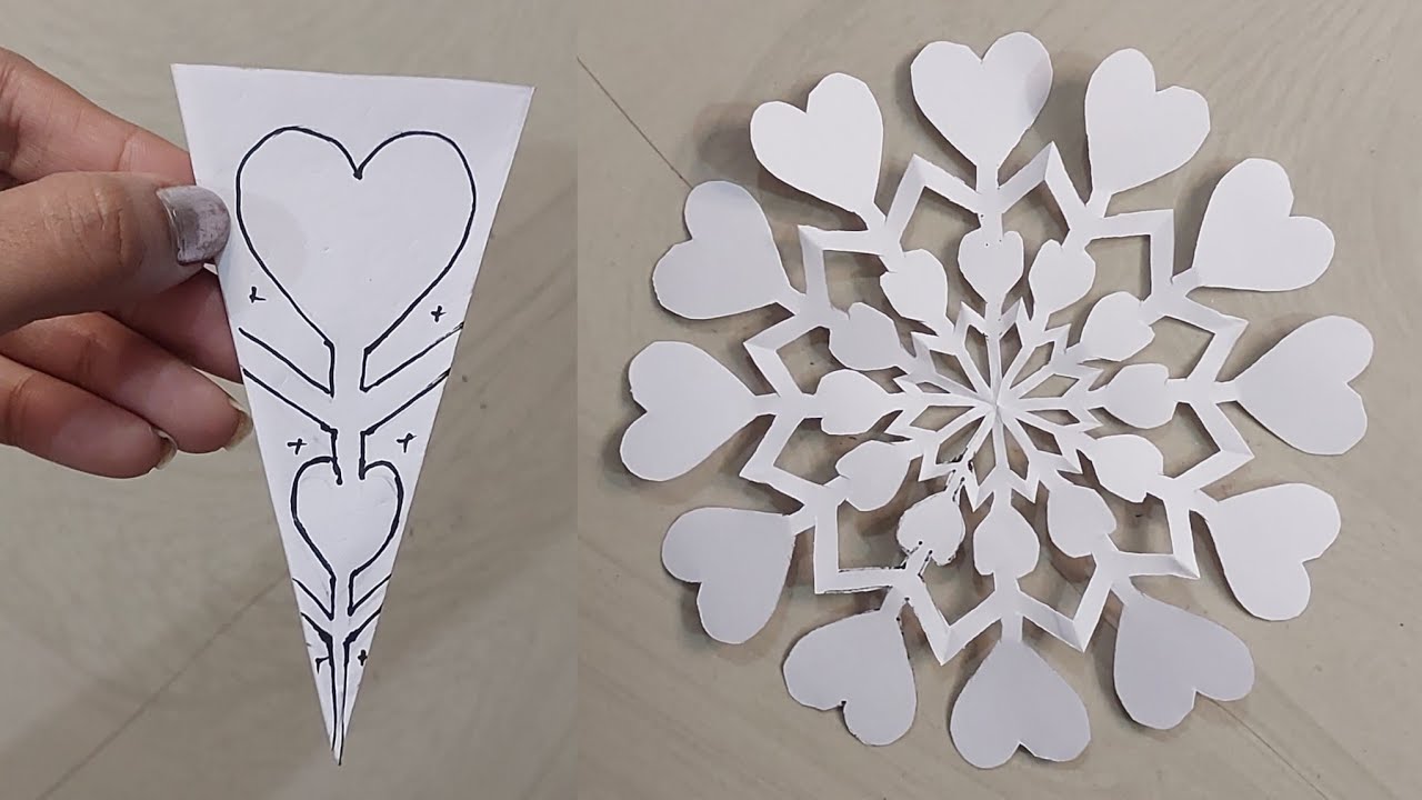 How to make easy and beautiful snowflakes ❄️♥️ #papercraft #snowflakes #part 177