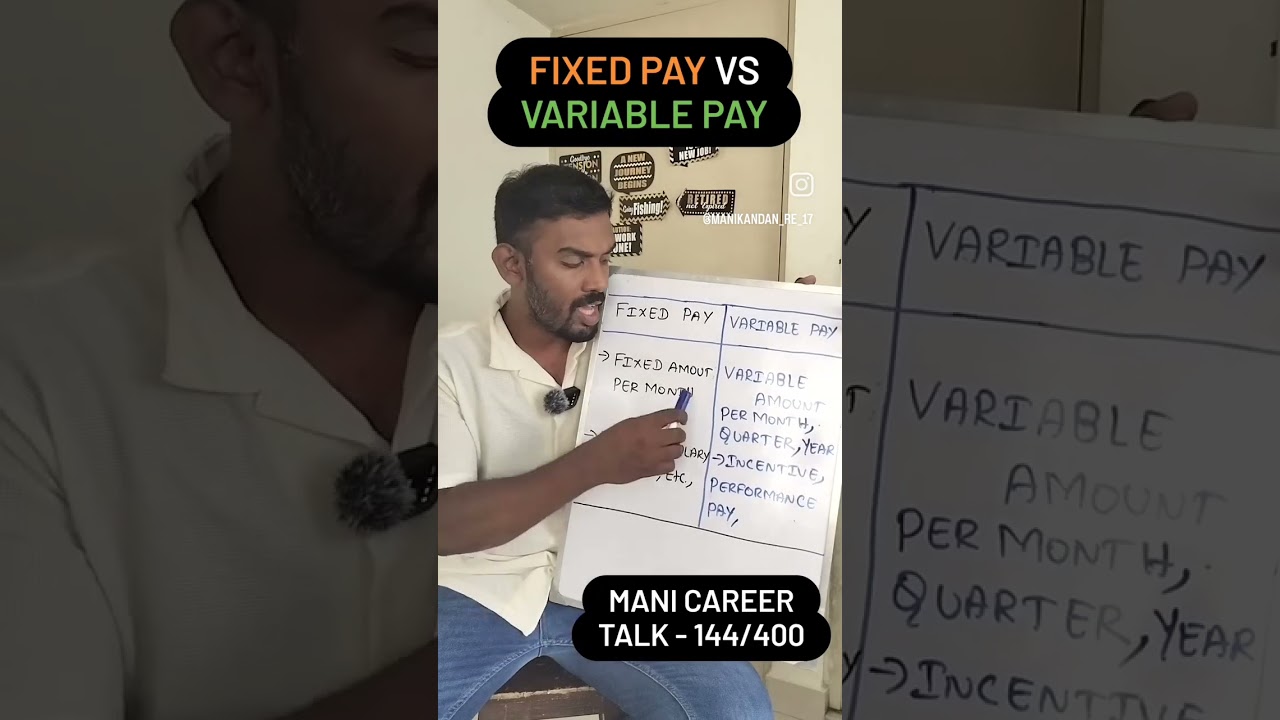 Fixed Pay Vs Variable Pay - Explained| Eduguru| Manikandan A #jobs #career #interview