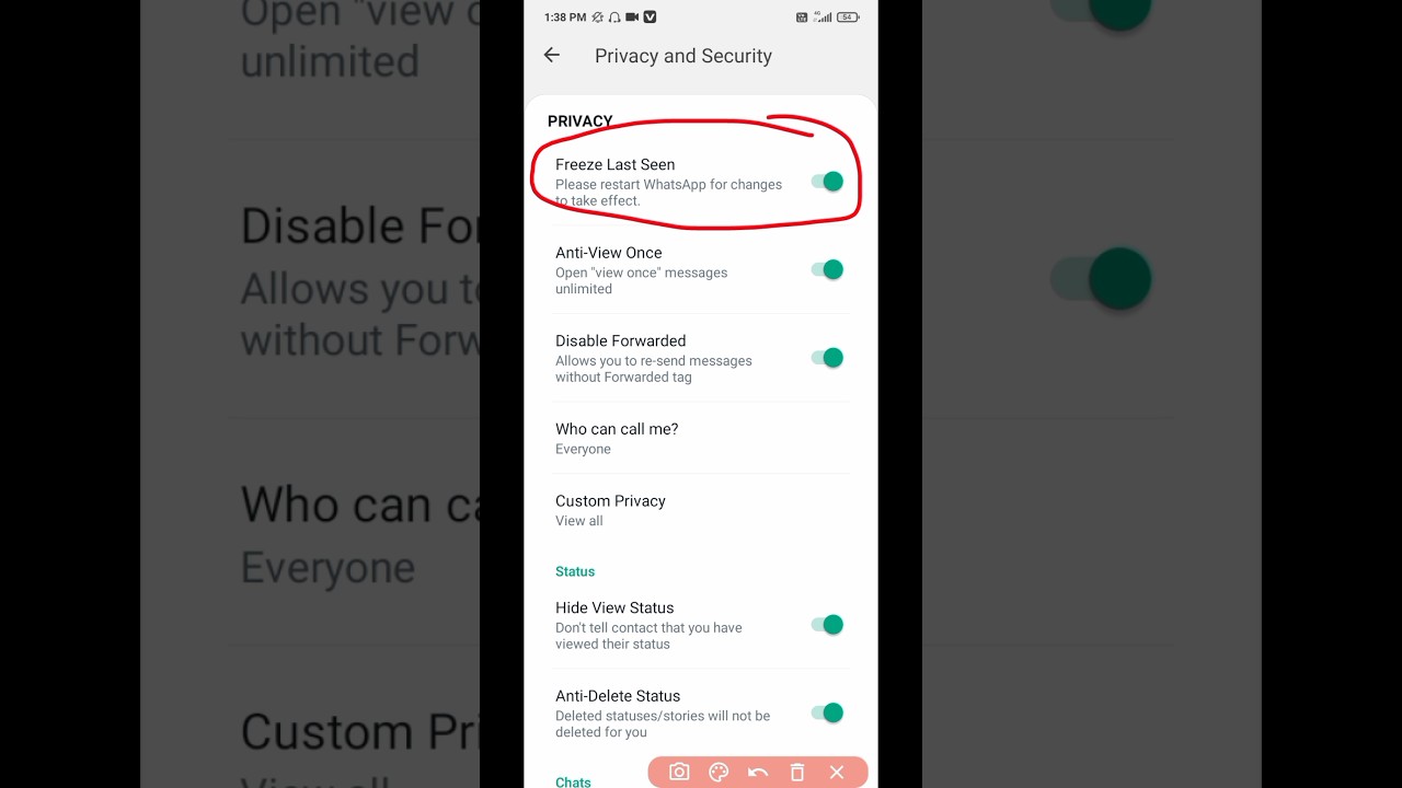How to freeze FM WhatsApp Last Seen ? #youtubeshorts #viral #shorts