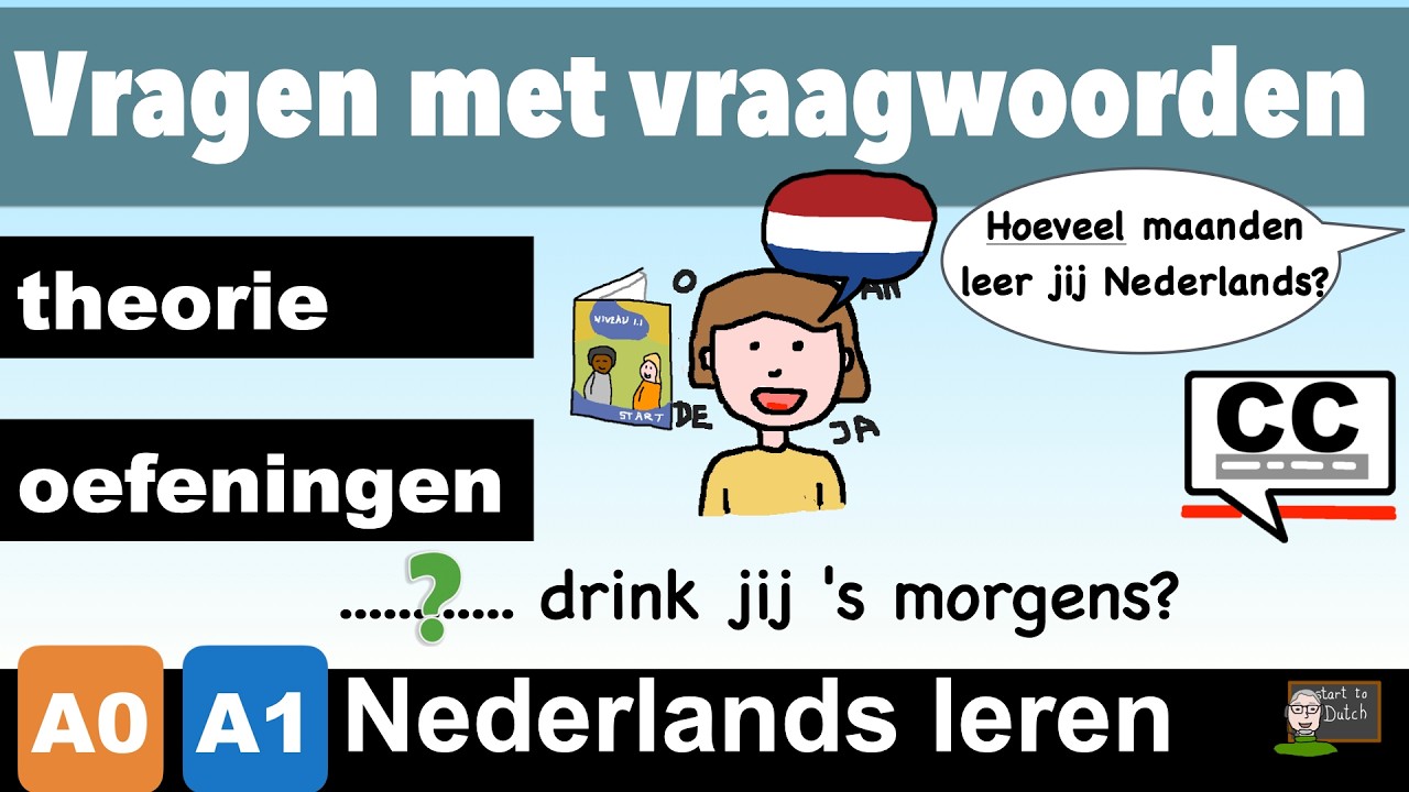 NT2 A1 7.01 Vragen met VRAAGWOORDEN 📕 Grammatica Les NEDERLANDS leren 1.1 Learn Dutch question words
