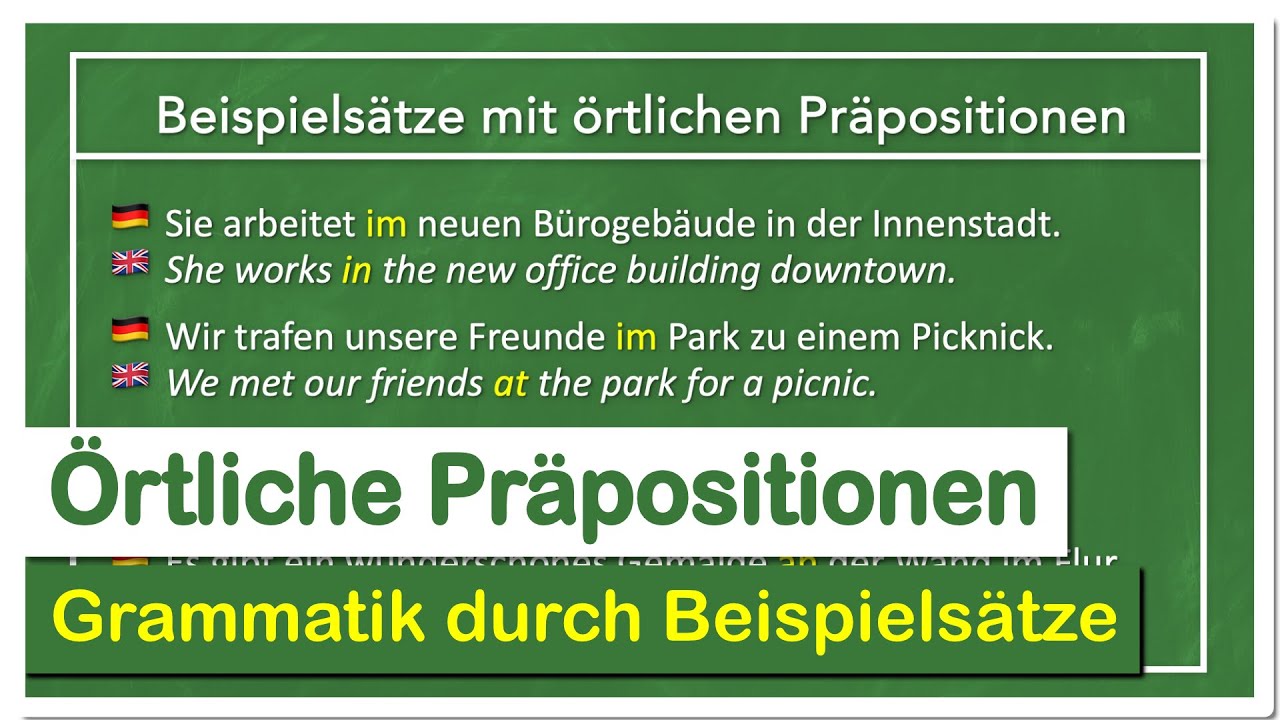 Örtliche Präpositionen im Englischen! Lerne anhand von Beispielsätzen!