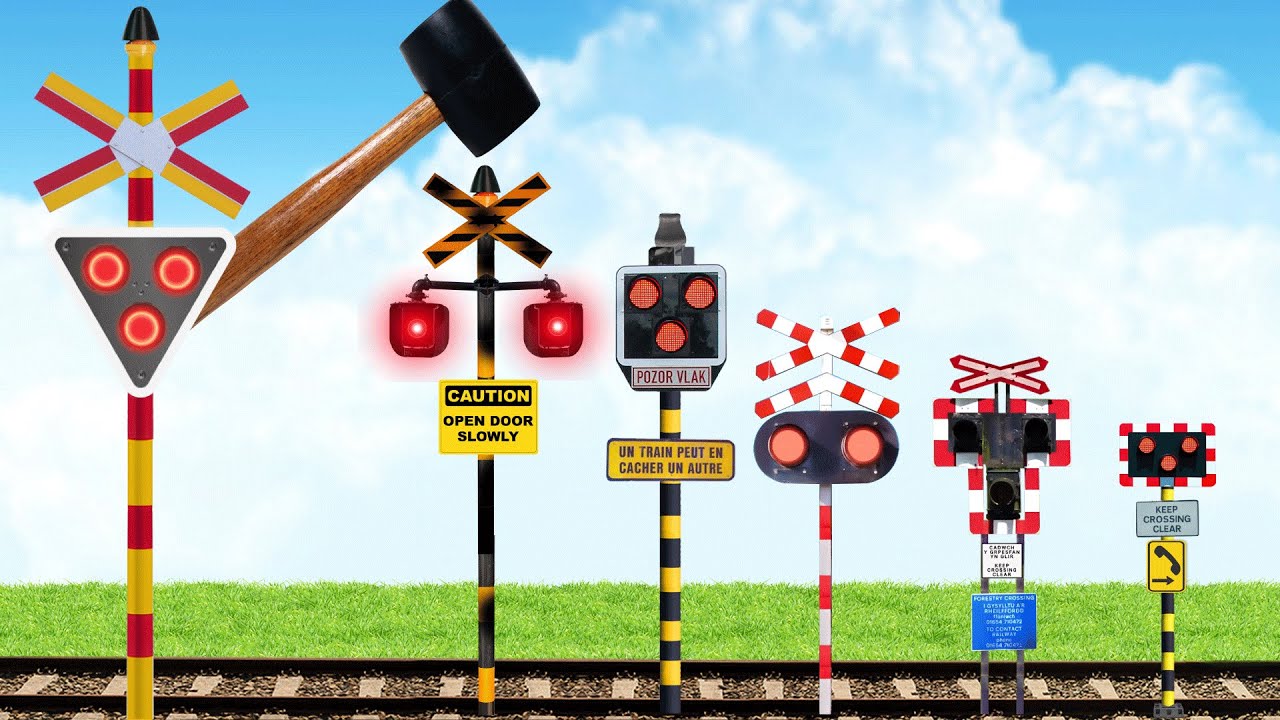 線路アニメ】ハンマーアーケードゲームをプレイして強さを測る🐻 🦊 🐼 Fumikiri Railroad Crossings Meme Animation