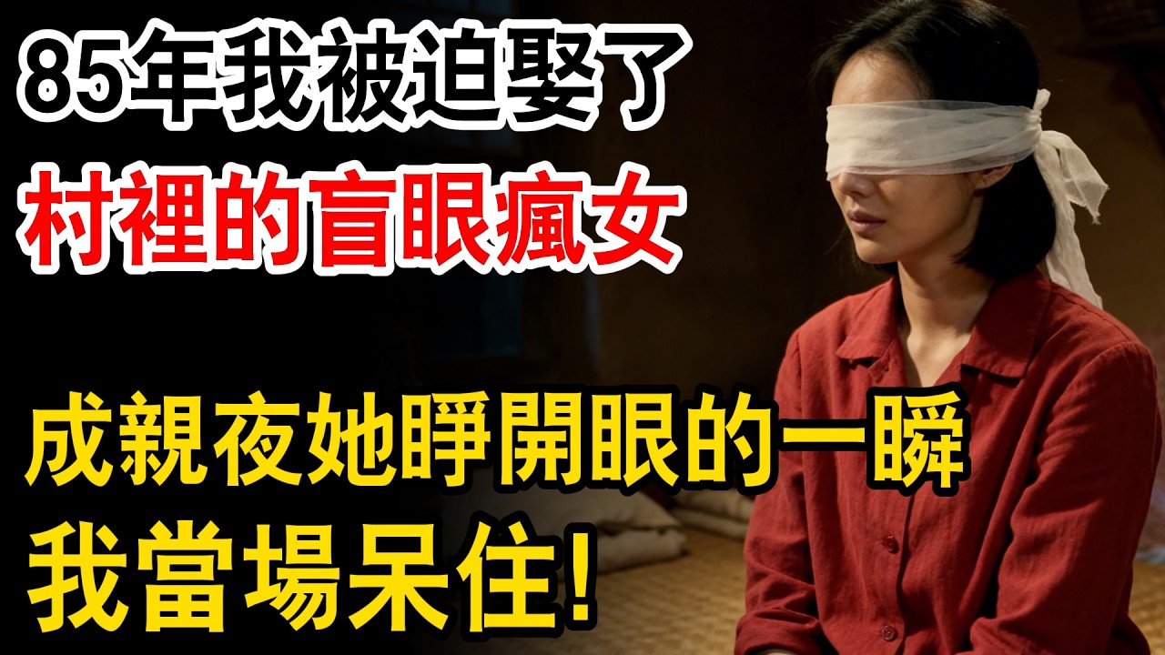 85年我被迫娶了村裡的盲眼瘋女，成親夜他睜開眼的一瞬，我當場呆住！#為人處世 #日常 #人生感悟