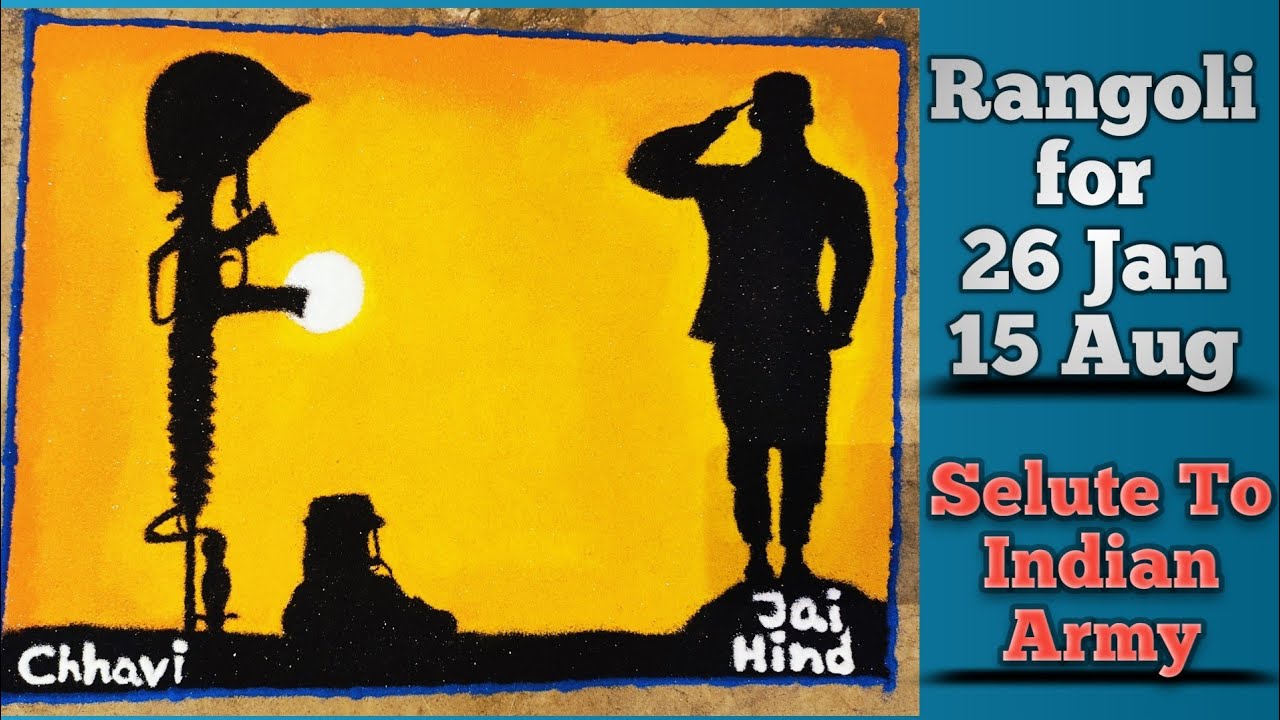 Rangoli For Soldiers | Indian Army Rangoli | Republic day special Rangoli | Chhavi Manikpuri