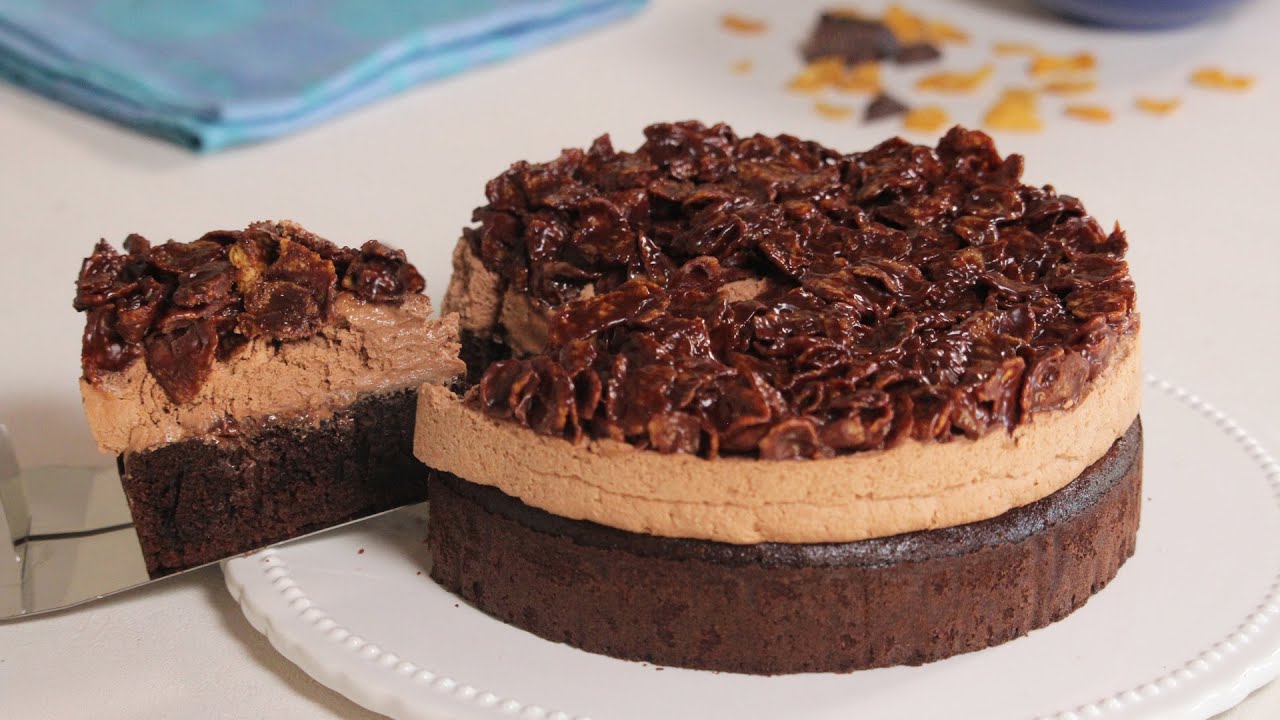 Chocolate Cornflakes Mousse Cake | How Tasty Channel