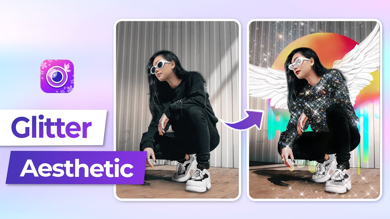 How to Add Glitter Aesthetic to Your Photos | Best Selfie App 2021 | YouCam Perfect