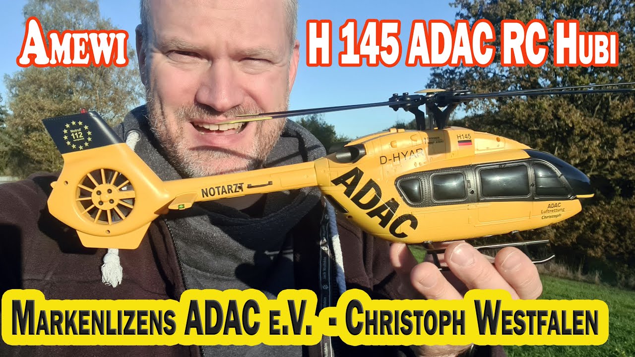 Amewi.com  Airbus ADAC-H145 RC Helikopter-Brushless-6-Kanal-6G-RTF - Luftrettungshelikopter in 