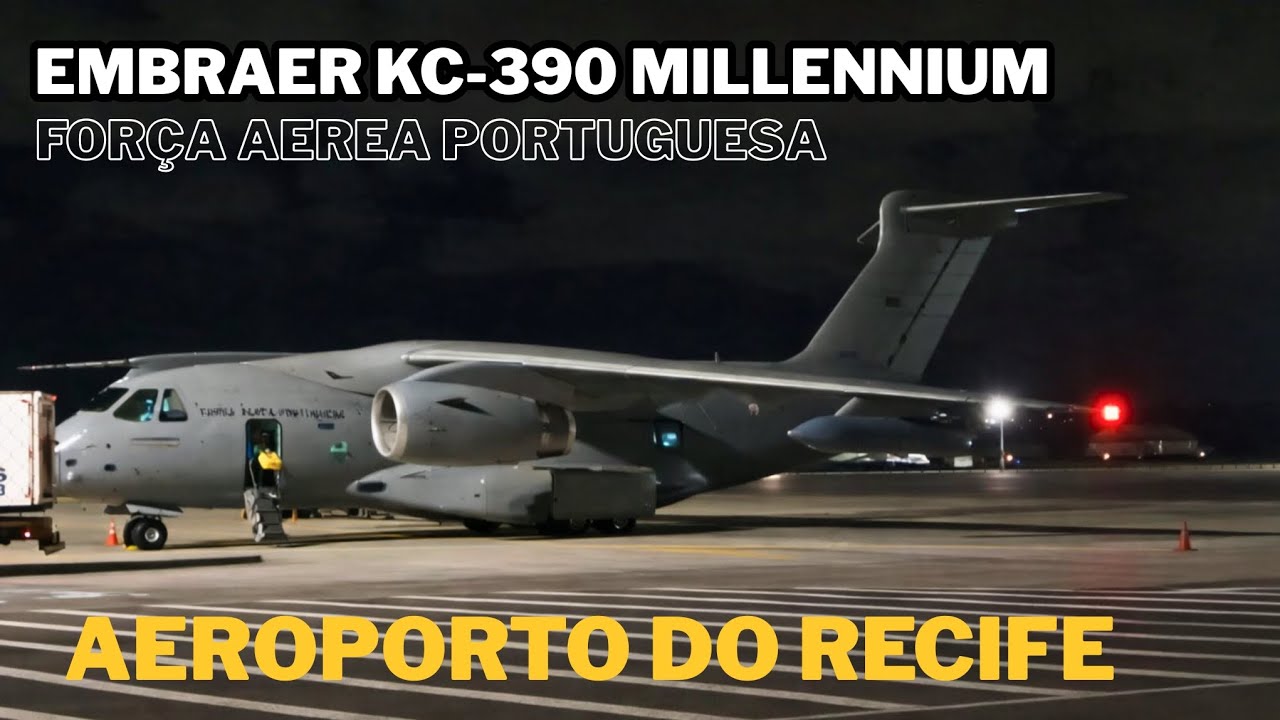 NOVÍSSIMO! O QUARTO EMBRAER KC-390 DA FORÇA AÉREA PORTUGUESA EM ESCALA NO AEROPORTO DO RECIFE.