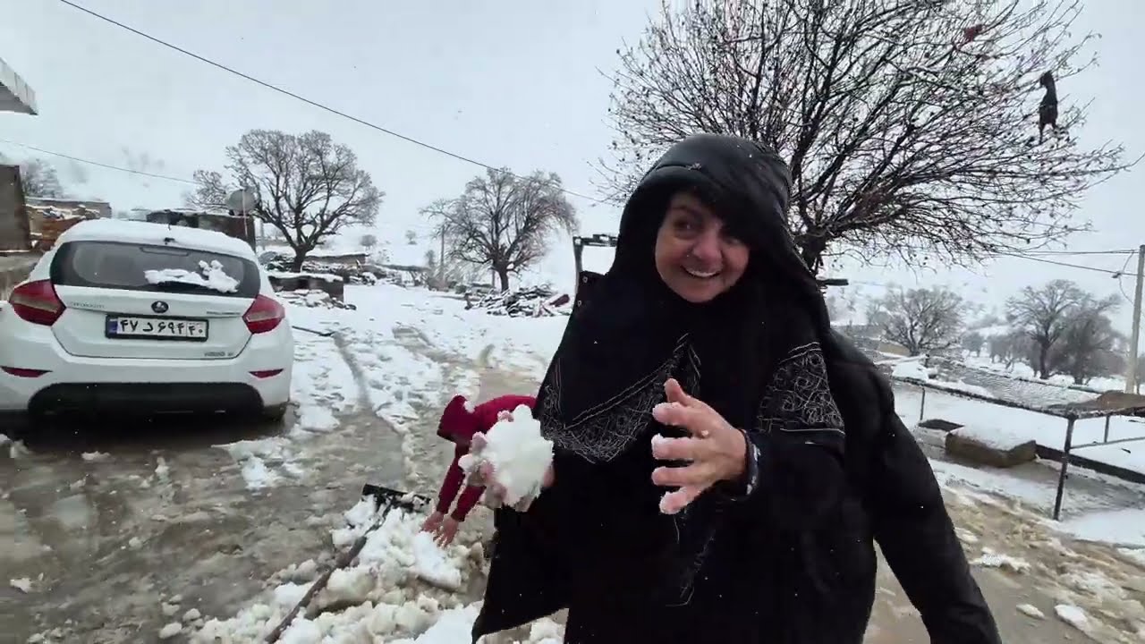 A beautiful snow day in these horrible days of Iran. Nomadic life 