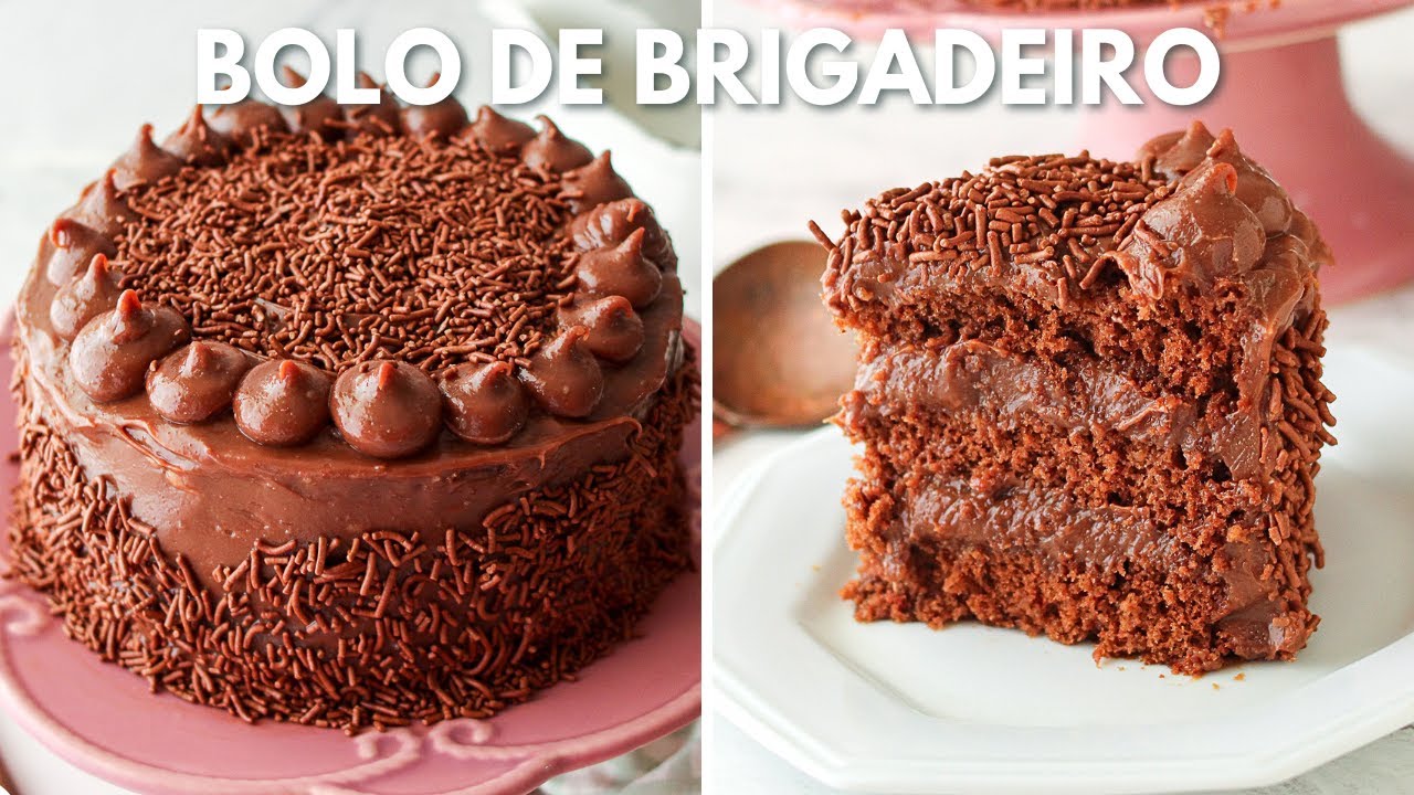 BOLO DE BRIGADEIRO CREMOSO COM PÃO DE LÓ DE CHOCOLATE - MOLHADINHO E DELICIOSO | Day Flaubert