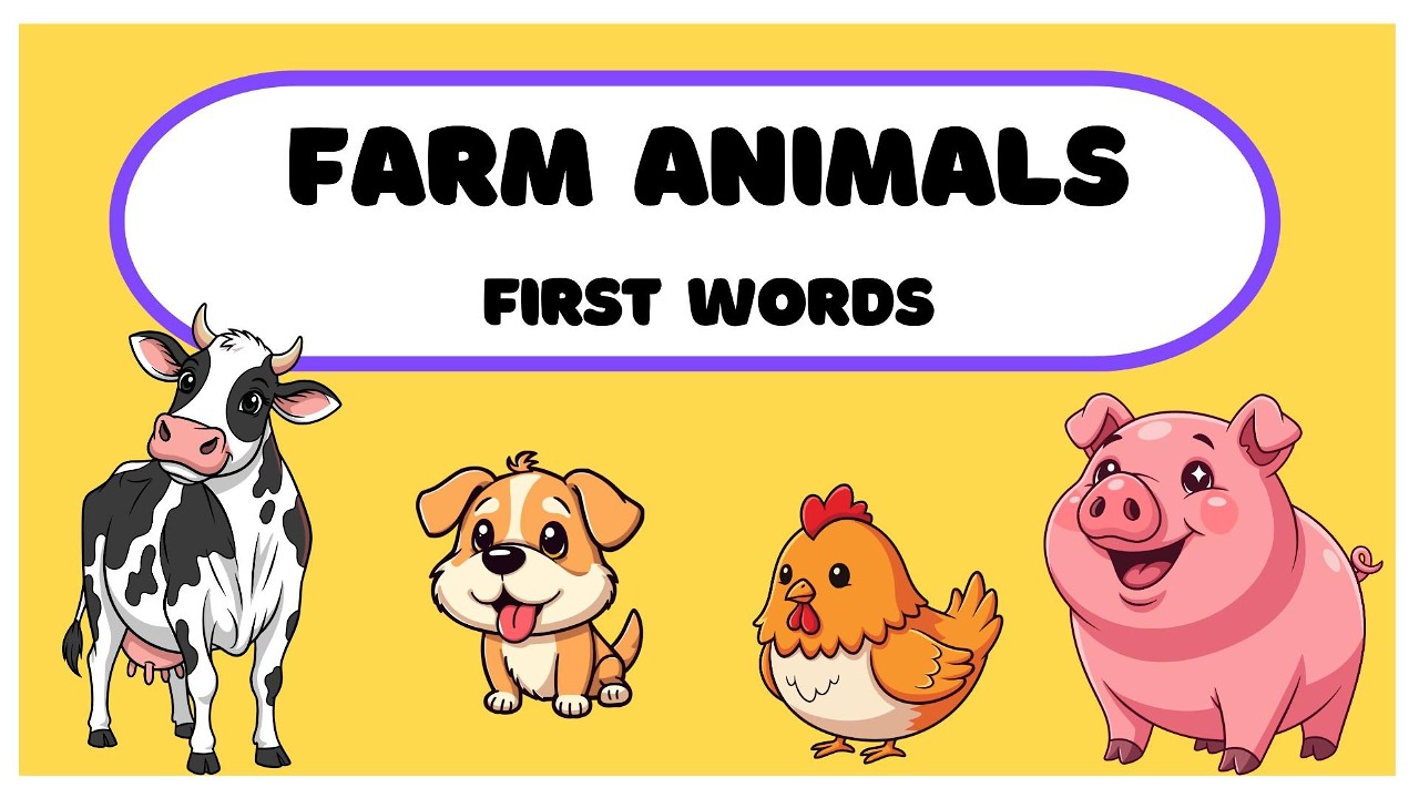 Farm Animals First Words 🐮🐷 | Baby Learning for 1–2 Year Old