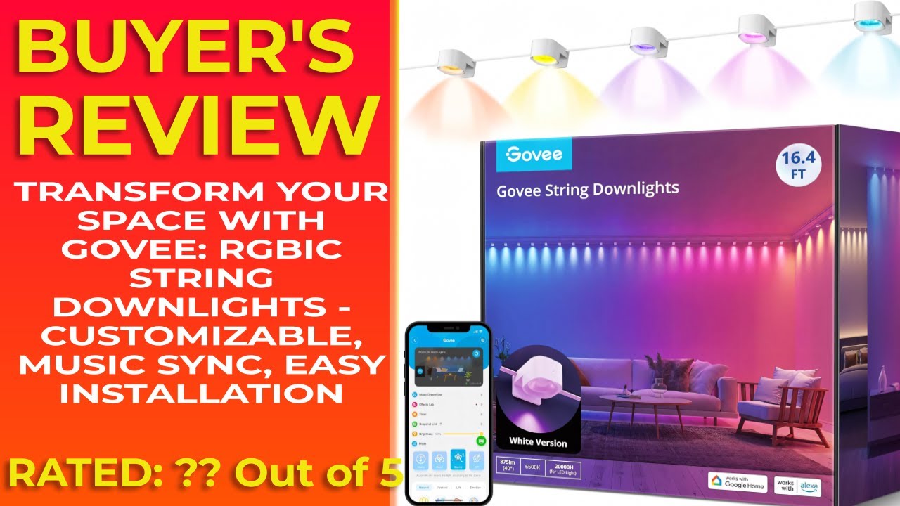 Transform Your Space With Govee: Rgbic String Downlights - Customizable, Music Sync, Easy...