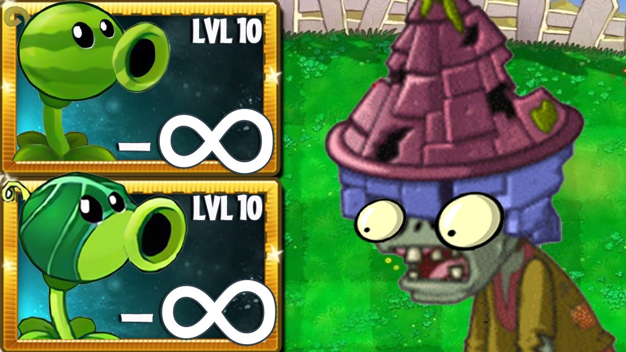 PvZ 2 POWER UP Infinite ! 5 Plant Vs 100 Zombies - All Plants Vs Castlehead Zombie