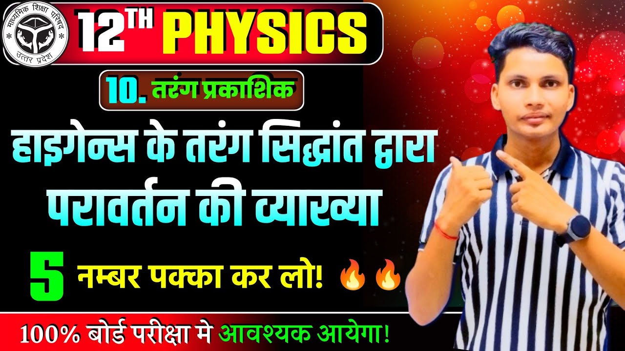 हाइगेन्स की द्वितीयक तरंगिकाओं के सिद्धान्त द्वारा परावर्तन की व्याख्या | Huygens' theory reflaction