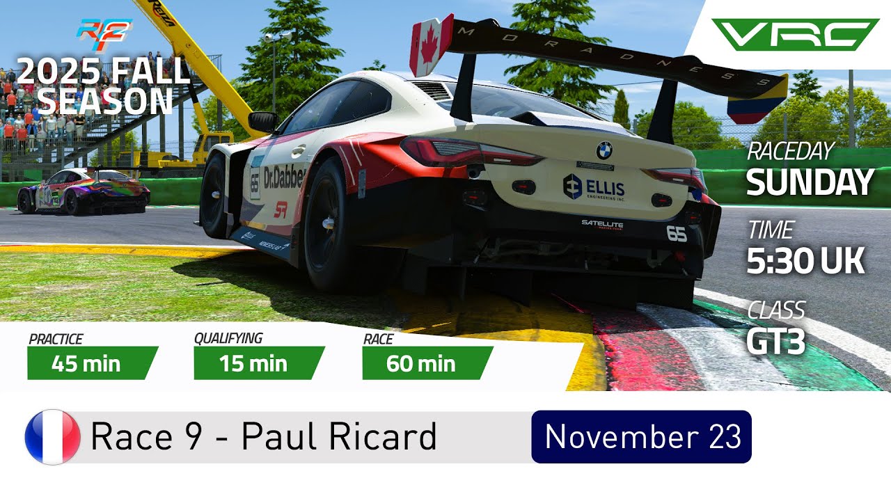 rfactor 2 | VRC 2025 Fall Series - GT3 | Round 9 - Paul Ricard