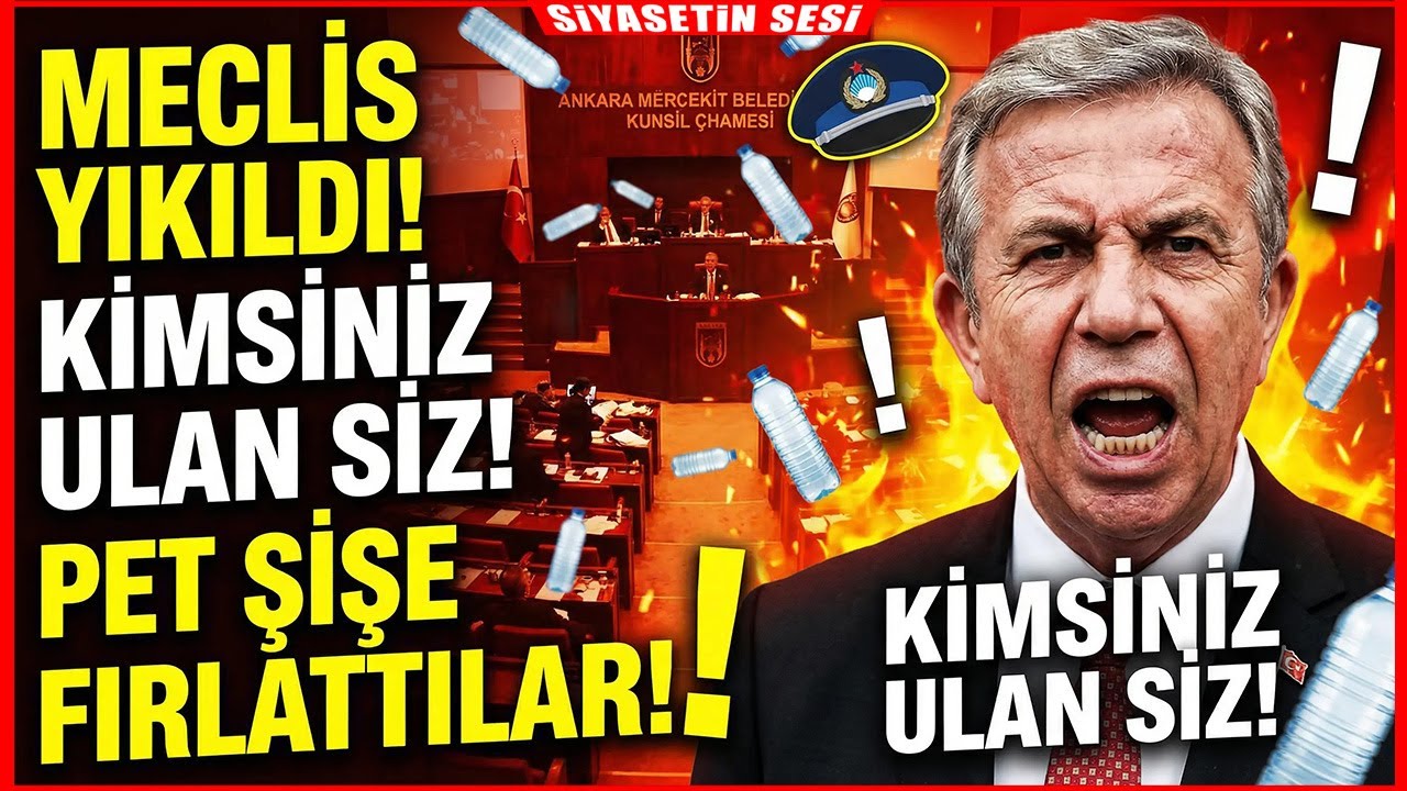 Tarihi Kavga! Mansur Yavaş'tan AKP'lilere! Kimsiniz Ulan Siz! Şişeler Havada U&ccedil;uştu!