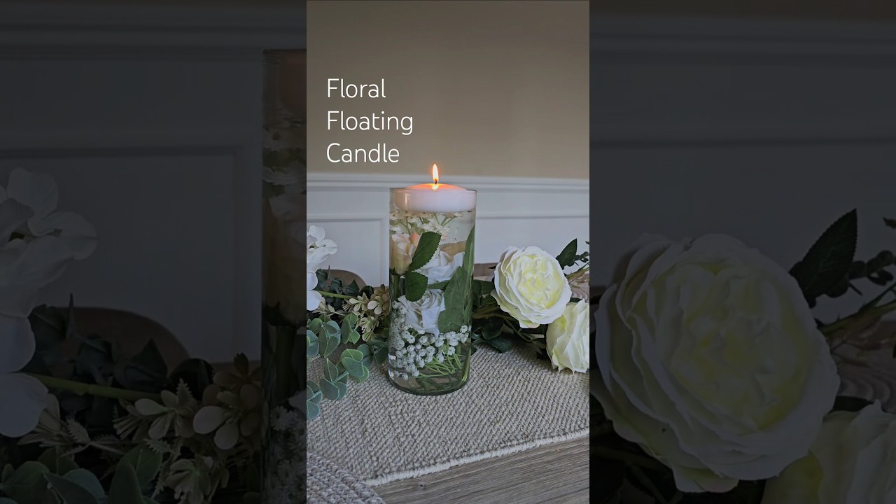 Floral Floating Candle #floralcenterpieces #centerpieces #floatingcandles #vasedecor #weddingdecor